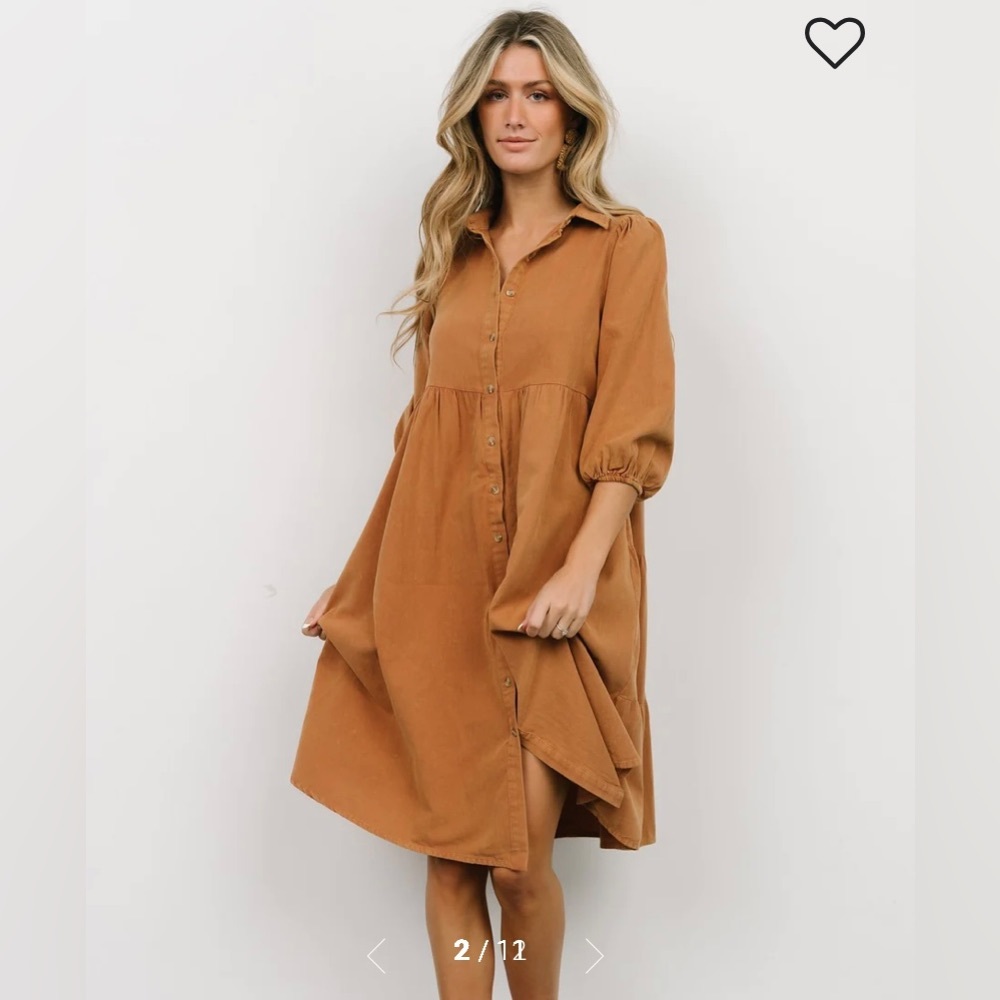 Baltic Born Sari Babydoll Dress: Size M, Camel